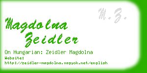 magdolna zeidler business card